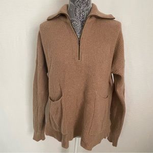 Ladies Madewell merino wool Glenbrook Half-zip sweater- large